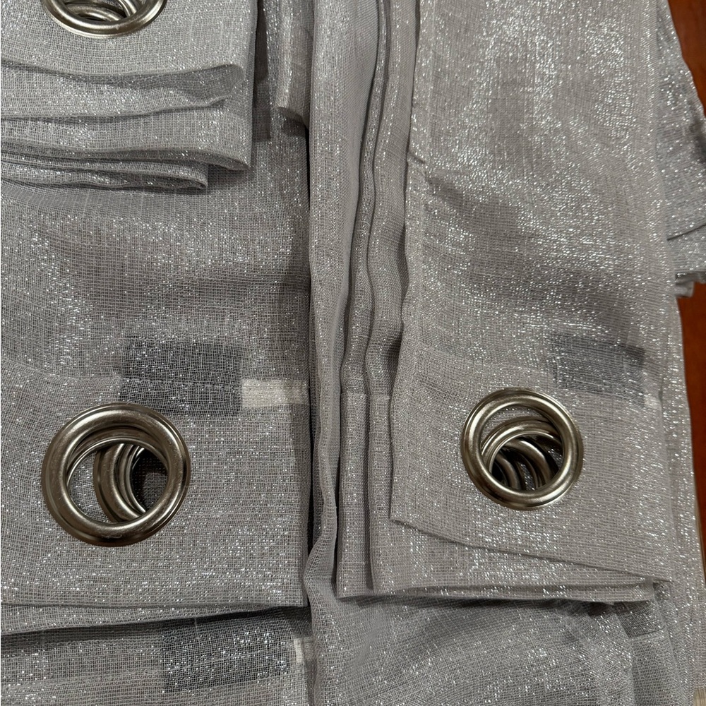 Silver sparkling Grommet Curtains - Picture 10 of 14